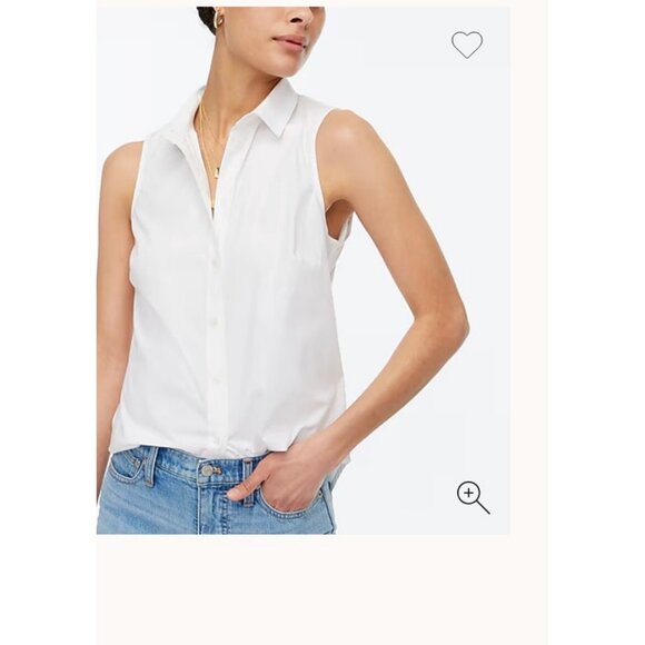 J. Crew Factory Tops - J.Crew $80 Sleeveless cotton poplin shirt in signature fit White Size M BT982